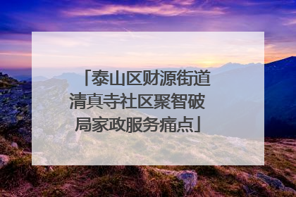 泰山区财源街道清真寺社区聚智破局家政服务痛点